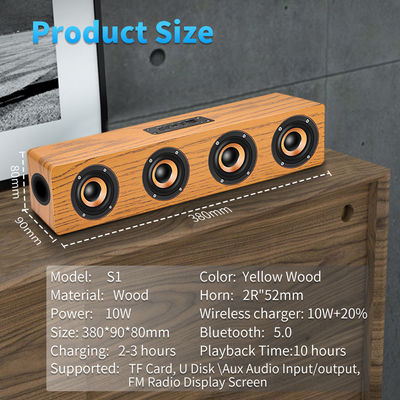 2.1 Channel Wireless Bluetooth Soundbar With 8 Subwoofer Wooden ABS Covered