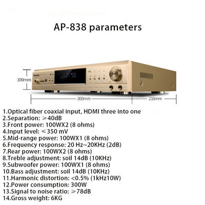 Wireless Tube Amplifier with 4K HDMI Output 5.1 Channel and OEM Support Included
