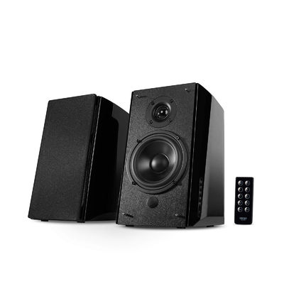 Wooden Bookshelf Speakers With TWO-WAY Audio Crossover and Medium Bass for Sound