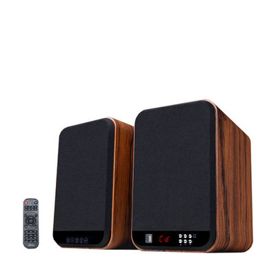 Wireless Wooden Bookshelf Speakers With Medium Bass and Silk Film Pitch Unit