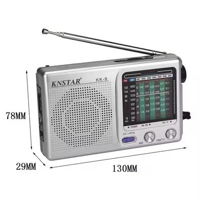 Sliver Portable Radio Player FM/MW/SW 3 Band And Built-In Speaker For Coffee Shops