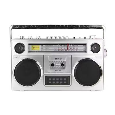 Coffee/Wooden Color AM / FM Radio Player Powered By Rechargeable Battery Pack And Built-In Speaker