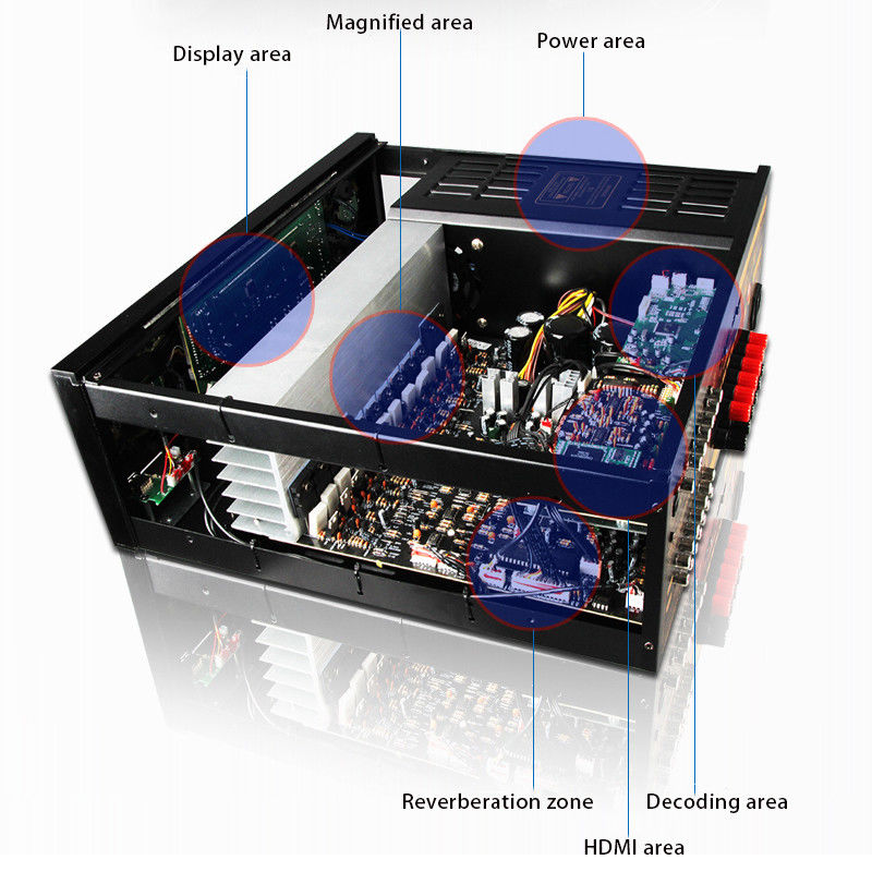 OEM Bluetooth Audio Amplifier , 4K High Power Wireless AV Amplifier 5.1 Channel