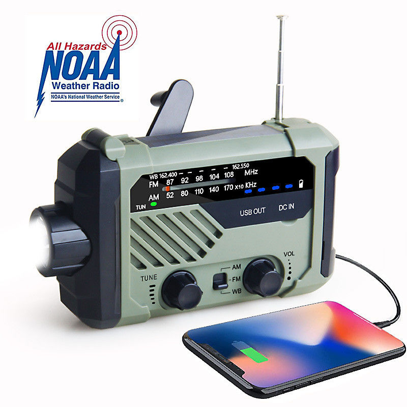 Solar Panel Powered Waterproof Emergency Radio Hand Cranked Multifunctional
