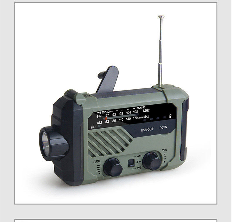 Solar Panel Powered Waterproof Emergency Radio Hand Cranked Multifunctional