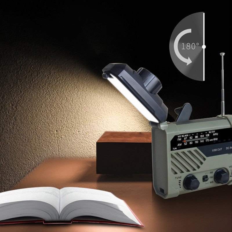 Solar Panel Powered Waterproof Emergency Radio Hand Cranked Multifunctional