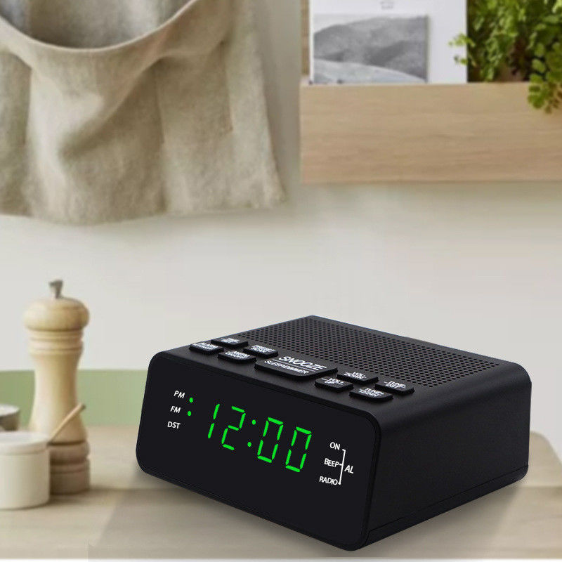 Mini LED Display Clock Portable Radio , FM Radio Alarm Clock For Home