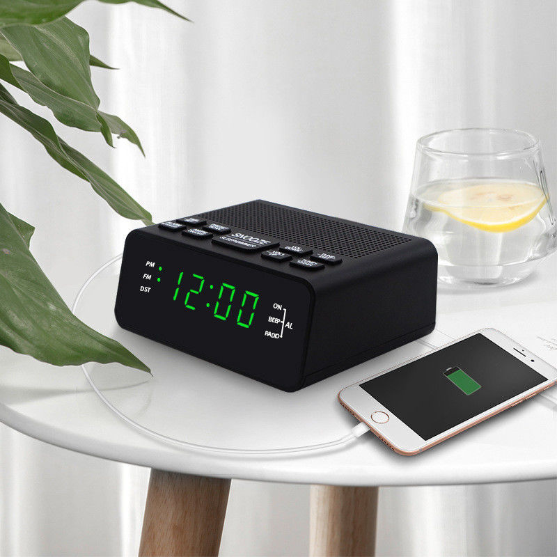 Mini LED Display Clock Portable Radio , FM Radio Alarm Clock For Home