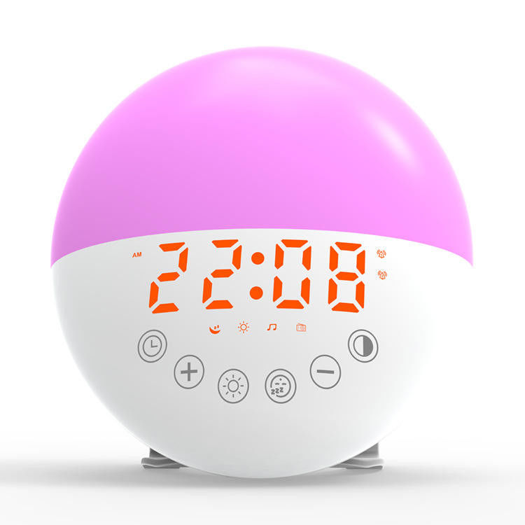Cute Oval Portable Alarm Clock Radio Touch Sensing Multi Color