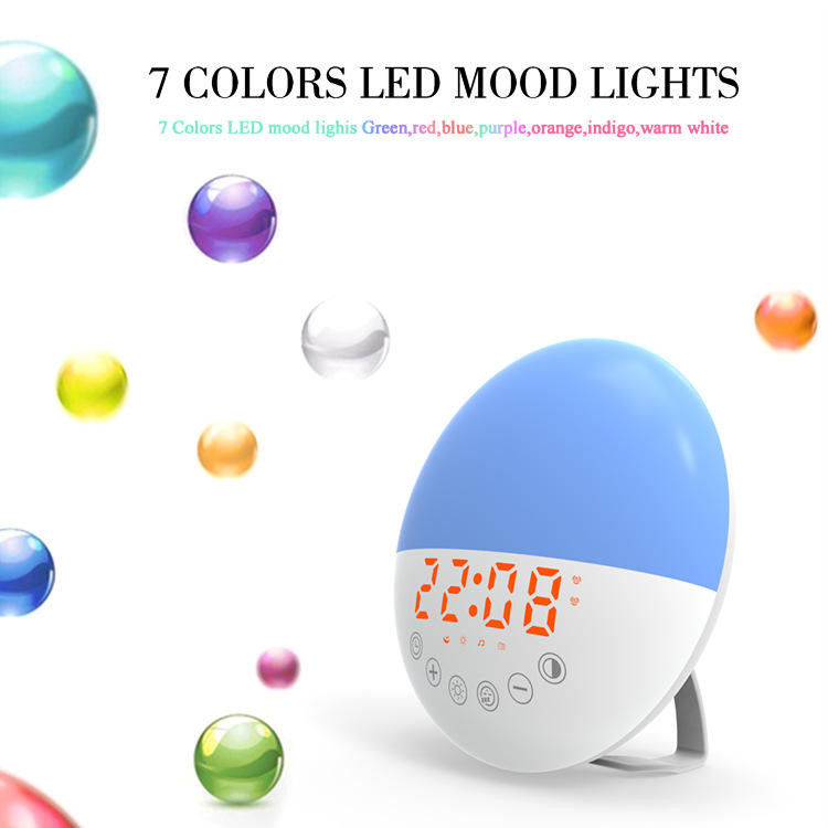Cute Oval Portable Alarm Clock Radio Touch Sensing Multi Color