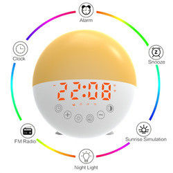 Cute Oval Portable Alarm Clock Radio Touch Sensing Multi Color