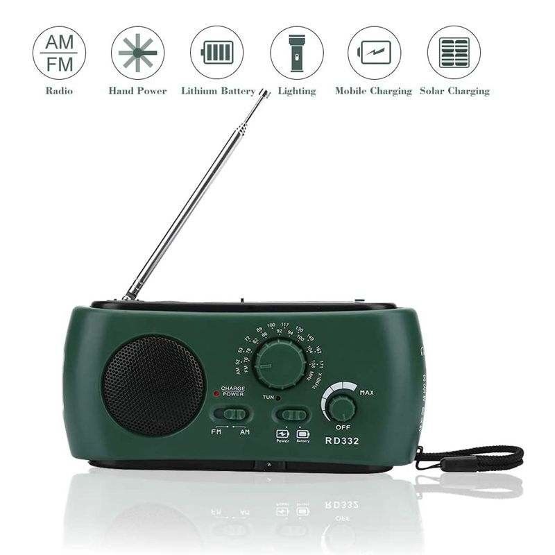 AM FM Internet Emergency Lantern Radio , Solar Powered Portable Radio Rechargeable