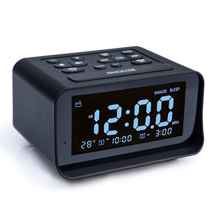Telescopic Antenna LED Alarm Clock Radio ABS Plastic Material For Indoor