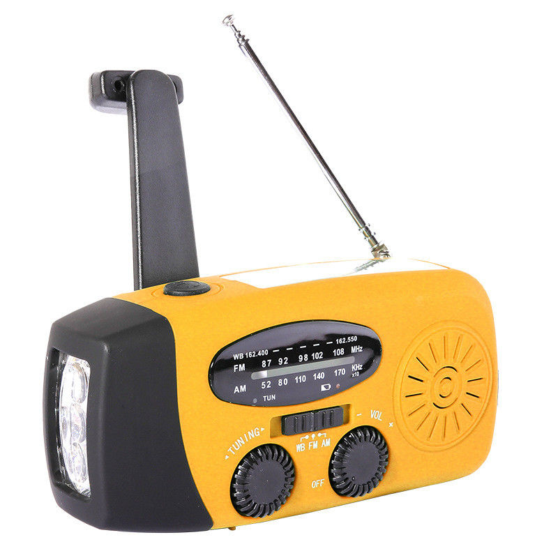 FM Emergency Portable Radio Hand Crank 1000mAH Self Powered With LED Flashlight