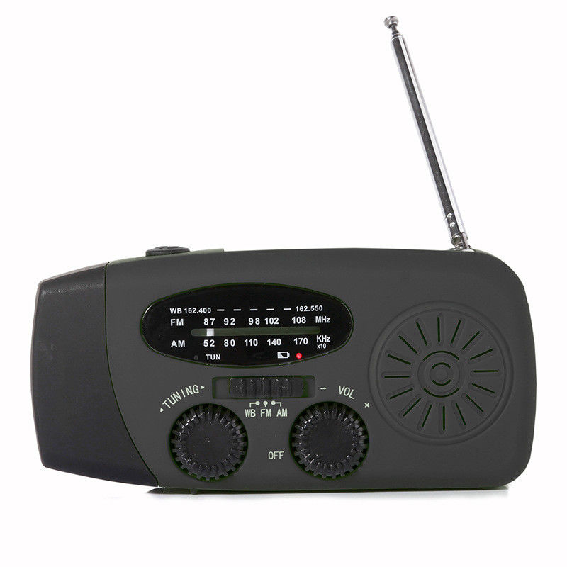 FM Emergency Portable Radio Hand Crank 1000mAH Self Powered With LED Flashlight