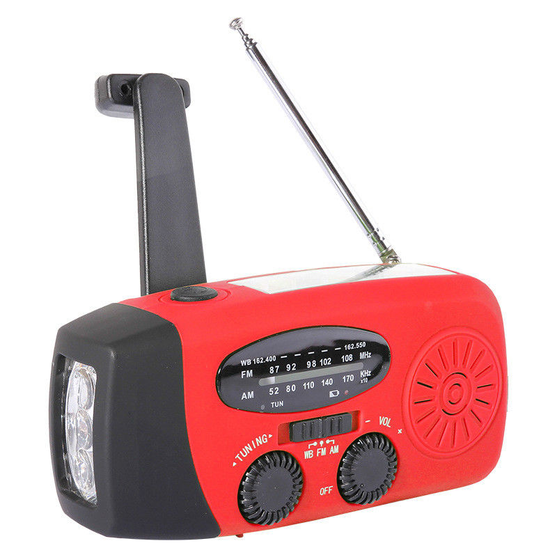FM Emergency Portable Radio Hand Crank 1000mAH Self Powered With LED Flashlight