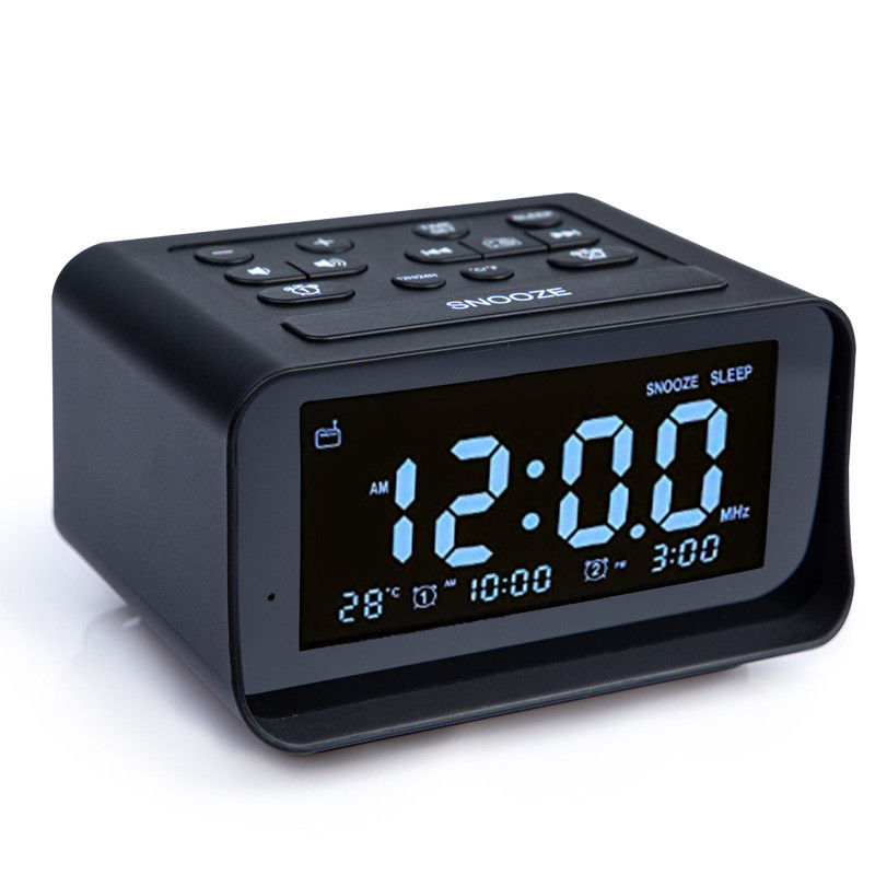 Home Hotel LED Clock Radio , Portable Desk Radio With USB Port