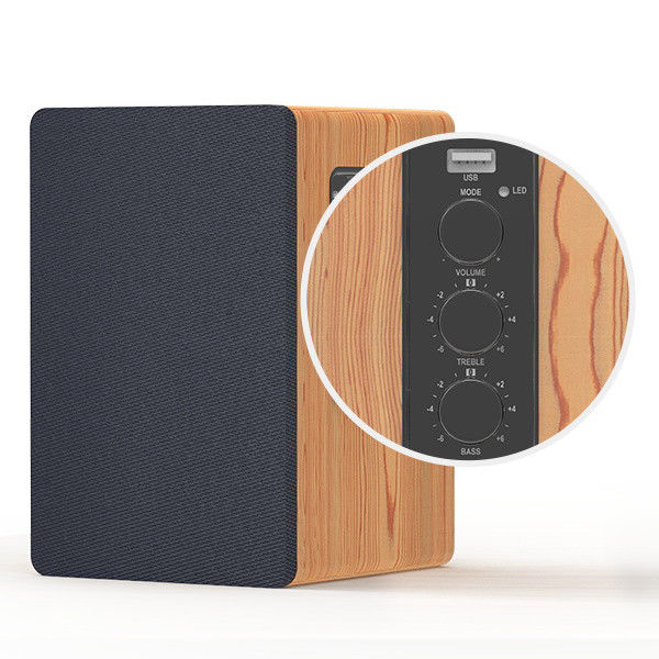Hifi Active Bookshelf Speaker Wireless Portable Classic Wood Finish Style