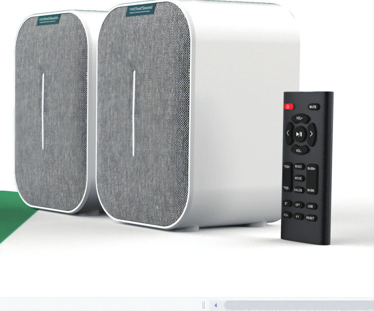 Wireless White Bluetooth Bookshelf Speakers Active For Home Theater