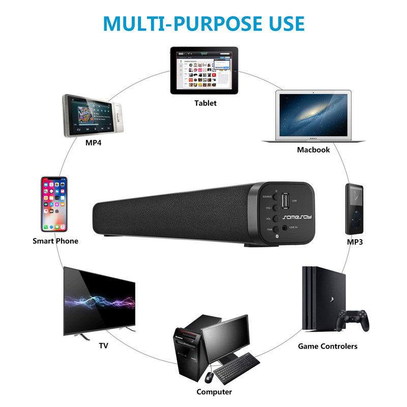 Vofull 2.1ch Home Theater Speaker System Sound Bar for TV and Home Theatre Wireless Blue tooth SoundBar
