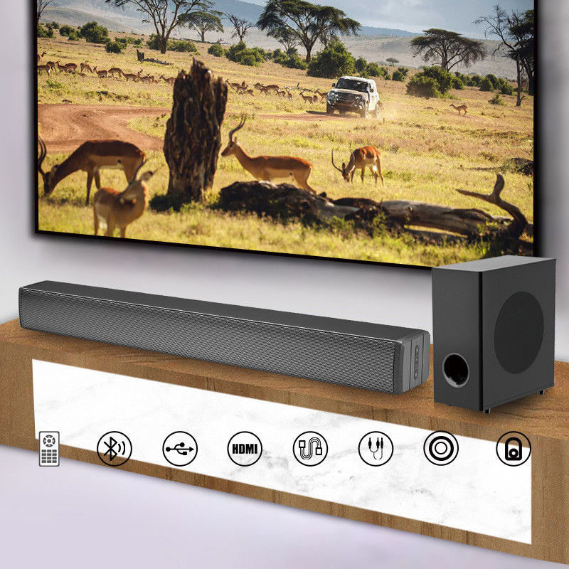 120W TV Wireless Speaker Soundbar , Bluetooth 2.1 Soundbar With Subwoofer