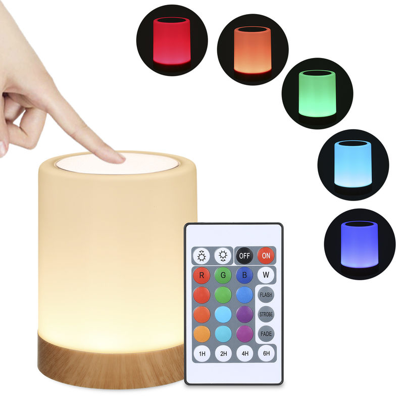 Seven Color Touch Night Light With Remote Control Alarm Clock Multifunctional