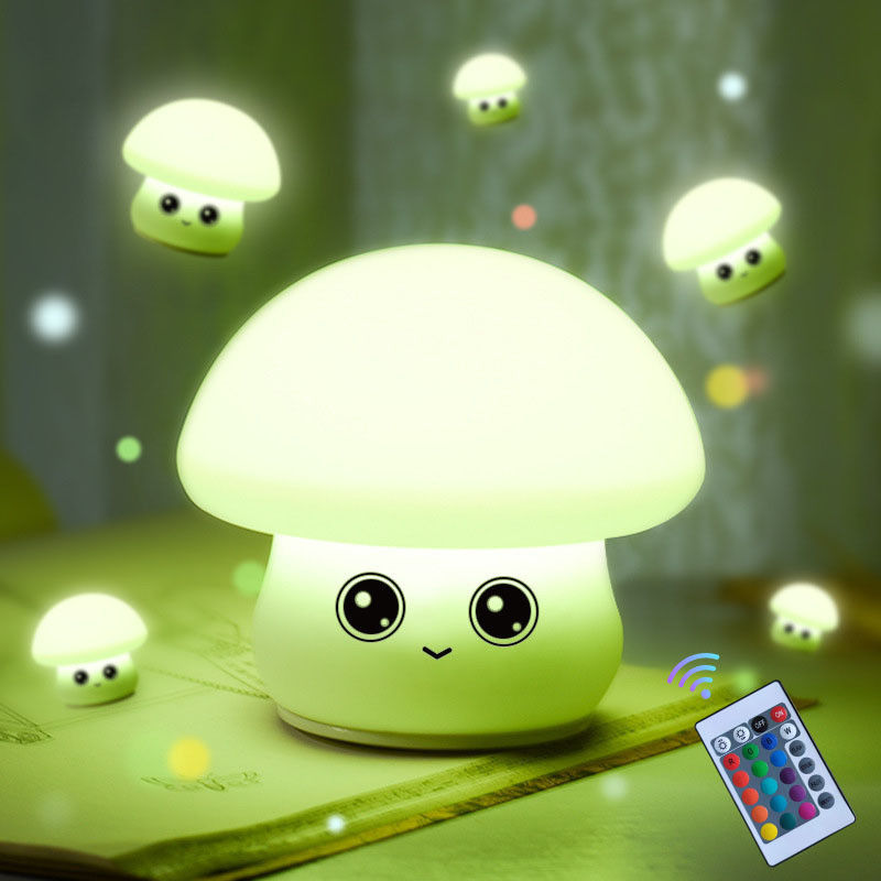 Multicolor Touch Silicon Mood Light Mushroom Shape For Bedroom