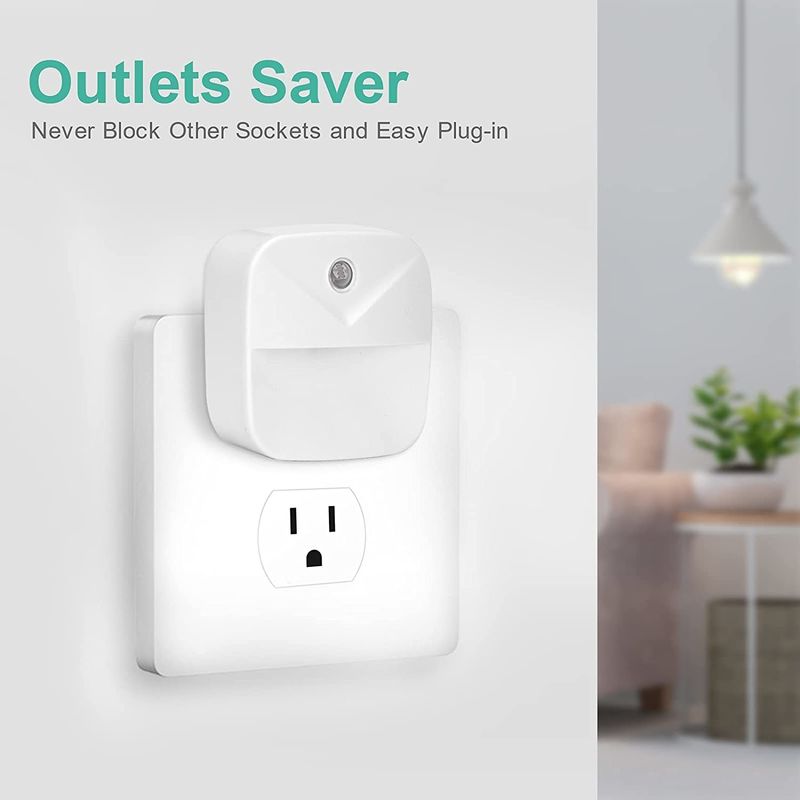 Warm White Plug In Wall Night Lights For Bedroom Bathroom Hallway Stairs
