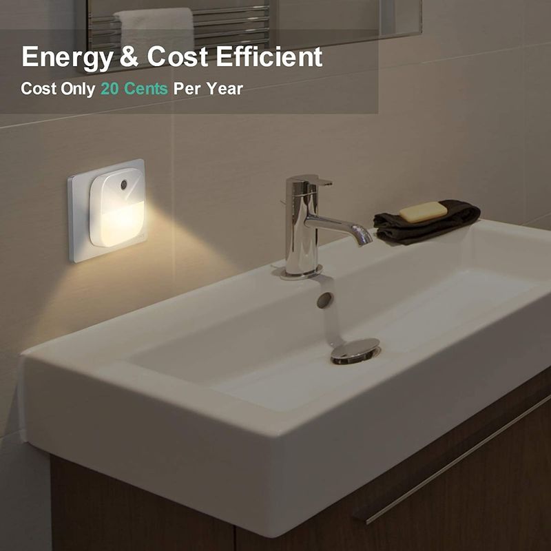 Warm White Plug In Wall Night Lights For Bedroom Bathroom Hallway Stairs
