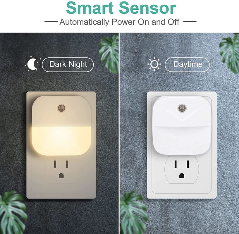 Warm White Plug In Wall Night Lights For Bedroom Bathroom Hallway Stairs