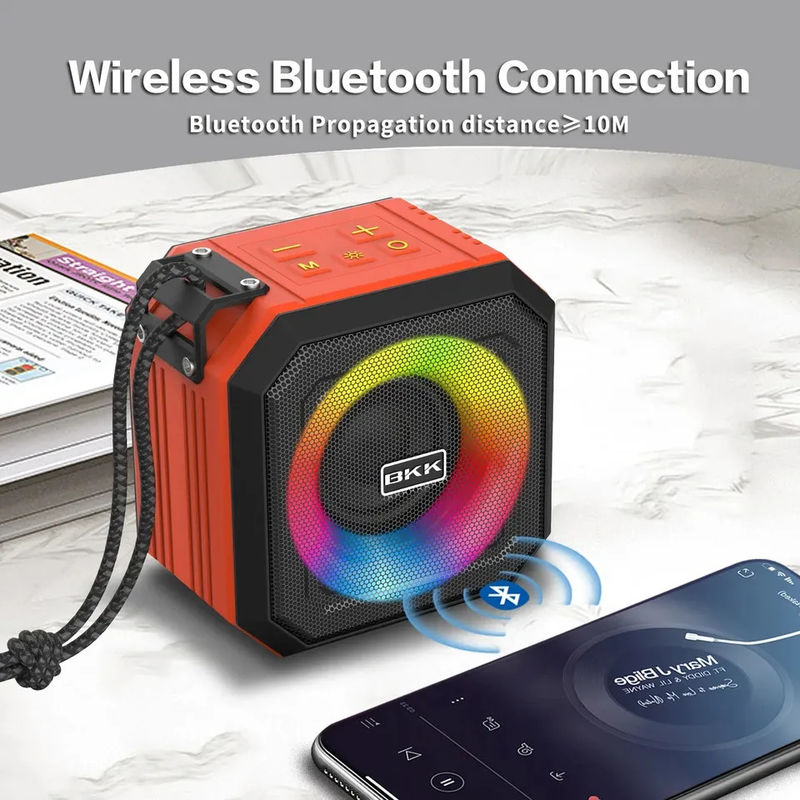 5W OEM Waterproof Bluetooth Speaker Portable With Colorful LED Lights