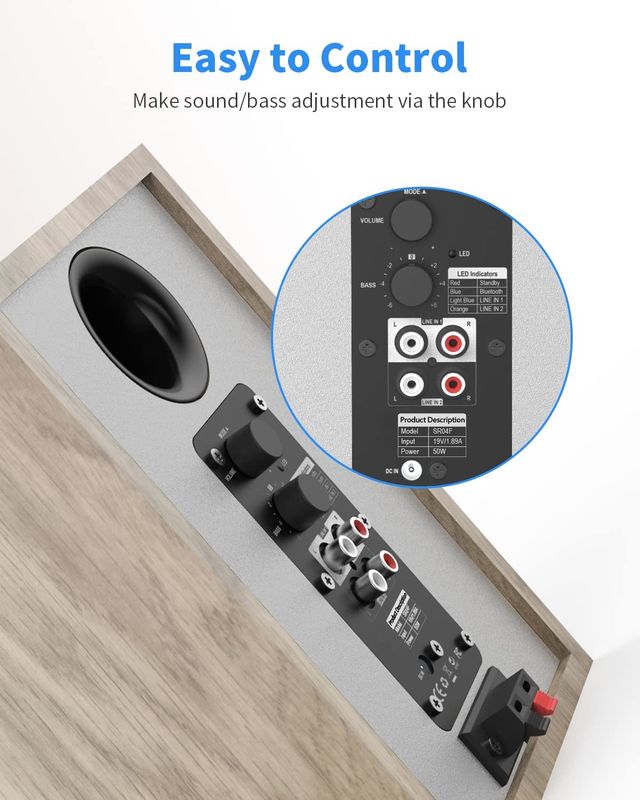 Home Audio Bluetooth Bookshelf Speakers For Turntable Record Player