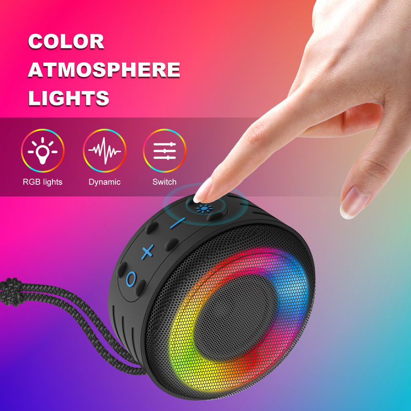 DC 5V RGB Colorful Waterproof Bluetooth Speaker Mini Portable With AUX Input