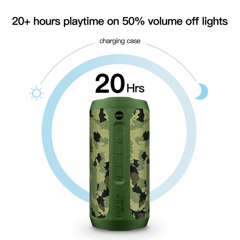 Outdoor IPX7 Waterproof Bluetooth Speaker Lightweight With RGB Lights TF Slot