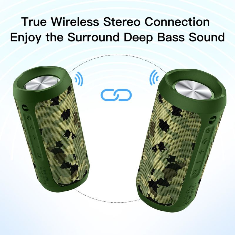 Outdoor IPX7 Waterproof Bluetooth Speaker Lightweight With RGB Lights TF Slot