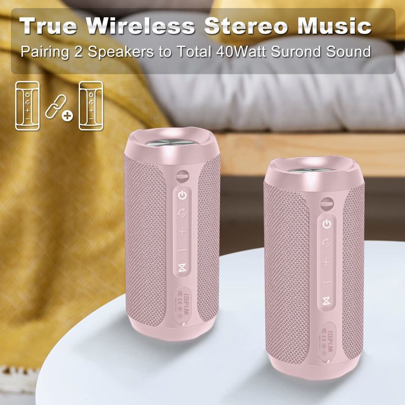 RGB Lights IPX7 Waterproof Wireless Speaker Portable For Pool