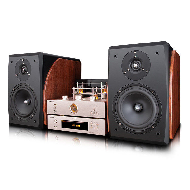 Wood Color Passive Bookshelf Speaker , Two Way Bluetooth Speaker 8 Ohms