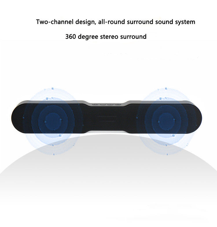 60W Wireless Wall Mounted Soundbars , Black 2.0 Channel Soundbar With Bluetooth