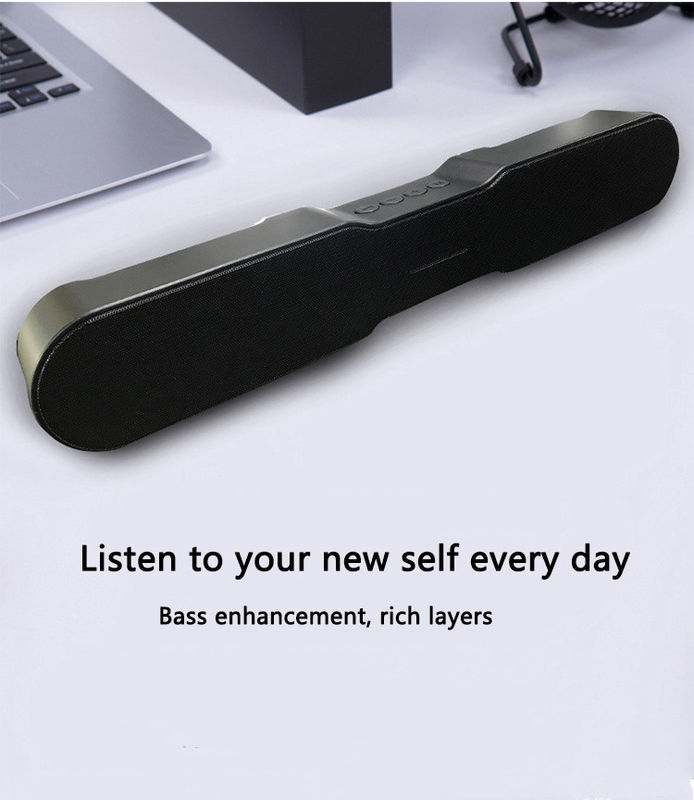 60W Wireless Wall Mounted Soundbars , Black 2.0 Channel Soundbar With Bluetooth
