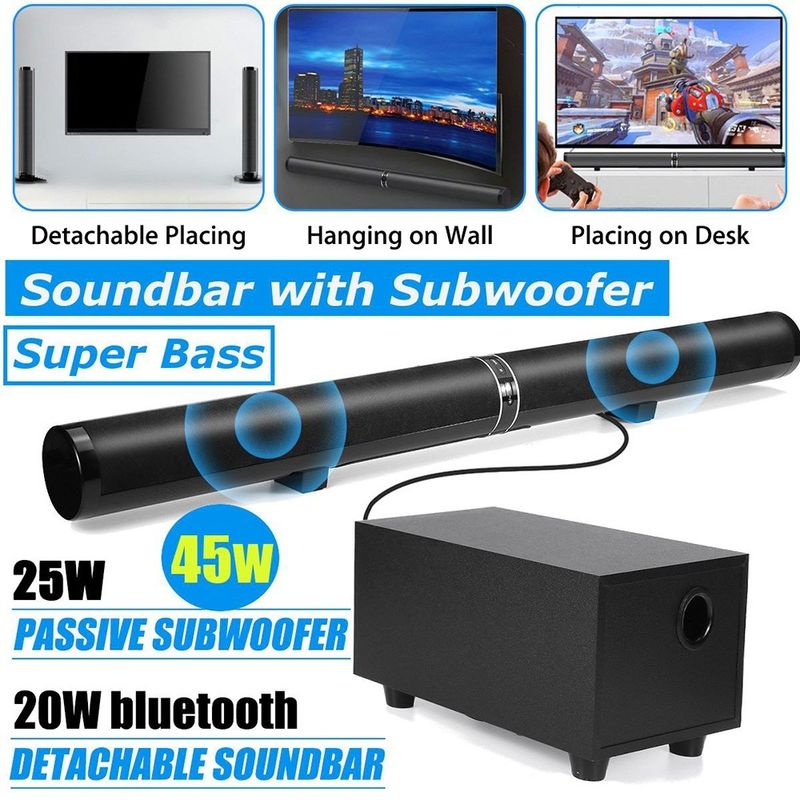 2.0 Channel Wireless Bluetooth Soundbar 80W With Remote Control
