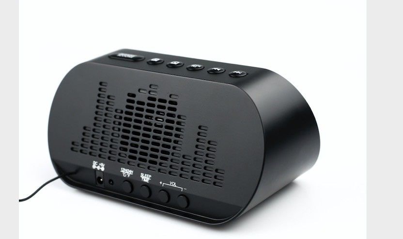 Dual USB Output Portable Clock Radio Compact Size With Temperature Display
