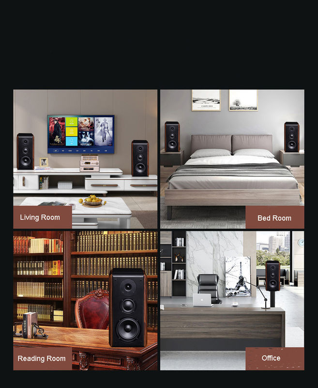 HIFI 3 Way Bookshelf Stereo Speakers Pyramid Shaped 4 Ohms With Tube Amplifier