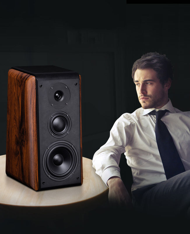 HIFI 3 Way Bookshelf Stereo Speakers Pyramid Shaped 4 Ohms With Tube Amplifier