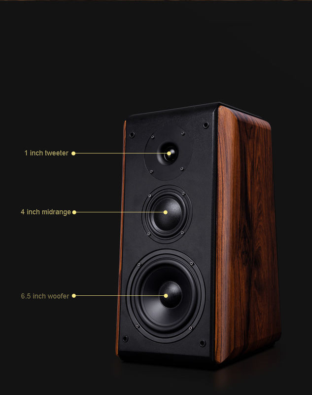 HIFI 3 Way Bookshelf Stereo Speakers Pyramid Shaped 4 Ohms With Tube Amplifier