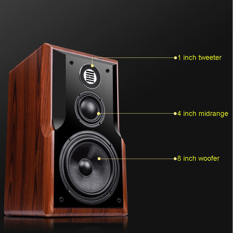 8 Inch Passive Bookshelf Speaker , 3 Way Bluetooth Speaker 20Hz 20kHz