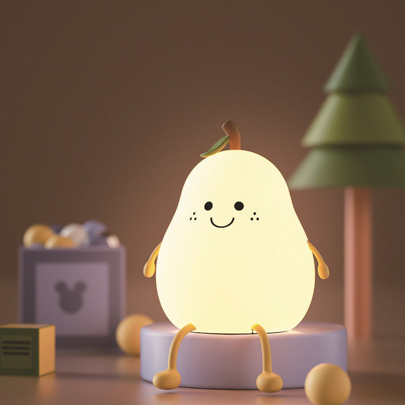 5V Cute Pear Silicone Night Light Rechargeable CE Rohs Certified