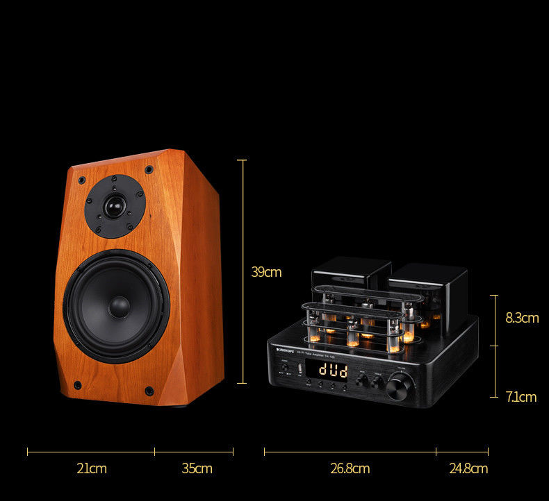 Wood Color 2 Way Passive Bookshelf Speaker For Home Audio System