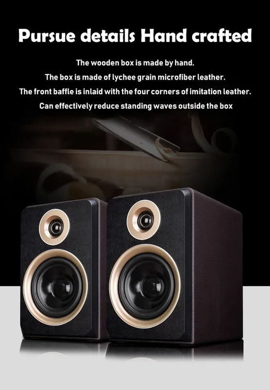 4 Ohms Bluetooth Hifi Bookshelf Speakers 2 Way Multifunctional