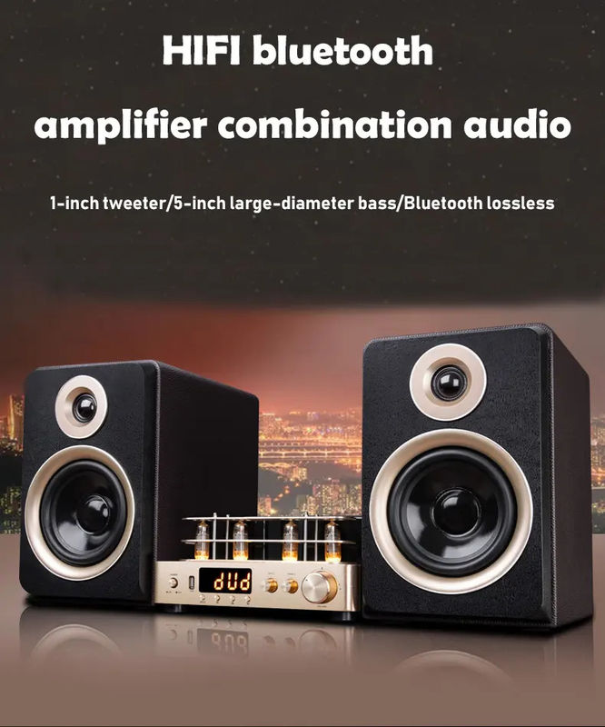 4 Ohms Bluetooth Hifi Bookshelf Speakers 2 Way Multifunctional