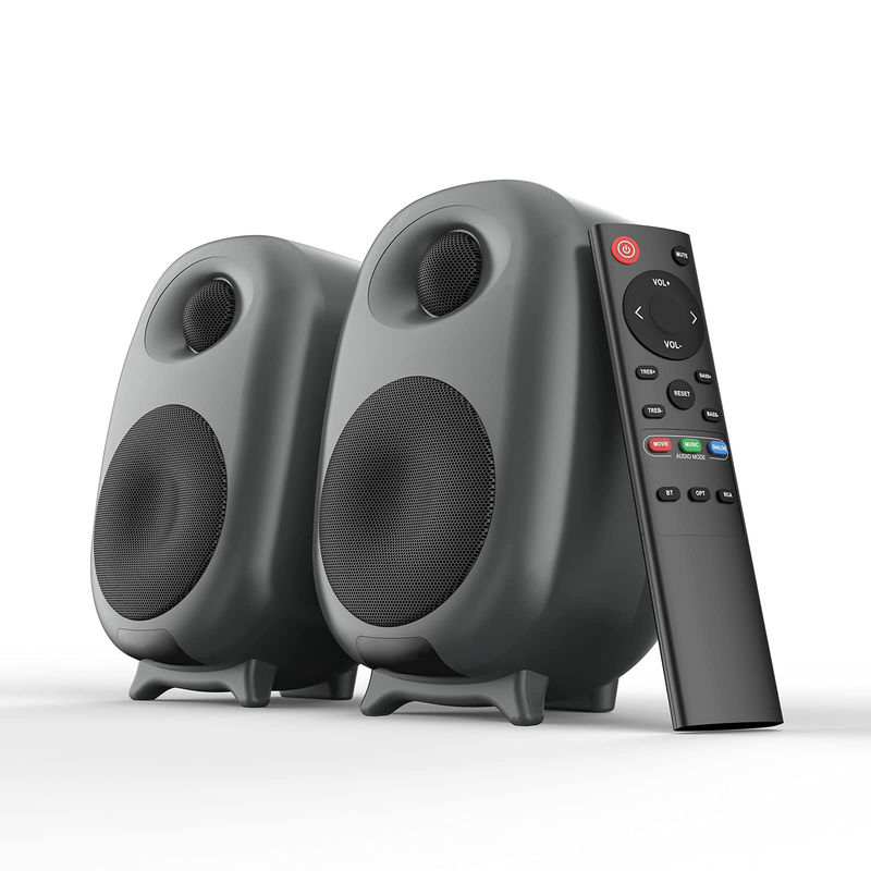 Black Bluetooth Bookshelf Speakers Romote Control CE FCC Certification